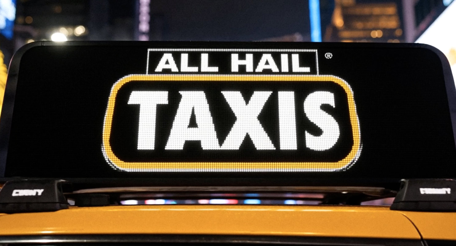 ALL HAIL TAXIS digital taxi-top advertising display